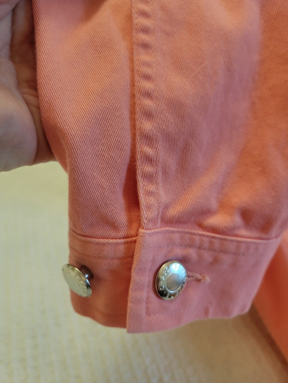 Chaps Women's Coral Pink Button-Front Jean Jacket 2X - Picture 9 of 9